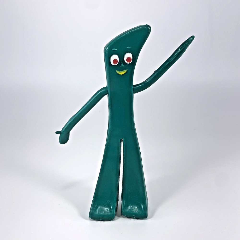 Vintage Jesco Gumby Bendable Figure Green‎ Poseable Rubber Toy 6" 1980s
